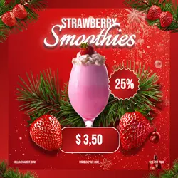 Christmas Strawberry Smoothies food beverage Promotion Instagram Post