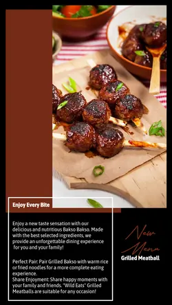 Grilled Meatball Food Minimalist Instagram Story