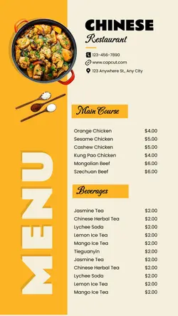 Food Chinese Food Menu Instagram Story