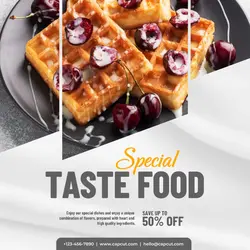 Taste Food Promotion Sale Instagram Post Gray Minimalist