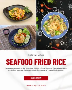 Seafood fried rice product display IG portrait