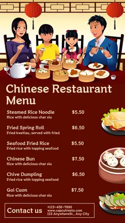 Food & Beverages Chinese Food Menu Product Display