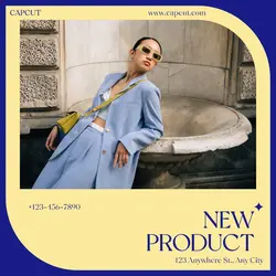 Blue Yellow Bold Vibrant New Product Fashion Instagram Post
