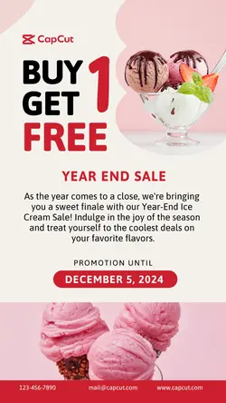 New year Ice cream sale promotion