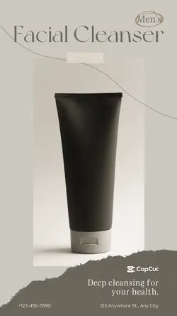 Men Skincare Facial Cleanser Display Minimal
