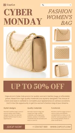 Cyber Monday Women Bag Sale Promotion Insta Story