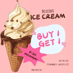 Food Ice Cream Buy 1 Get 1 Instagram Story