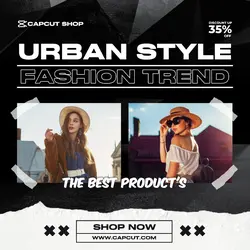 Urban Fashion Style Promotion Instagram Post Black And White Modern Style