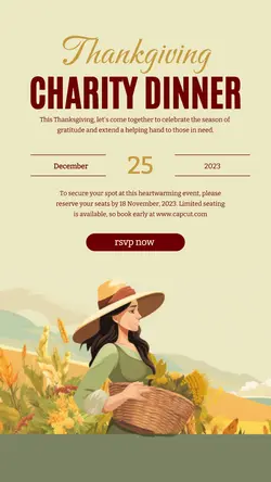 Thankgiving Charity Dinner Instagram Story