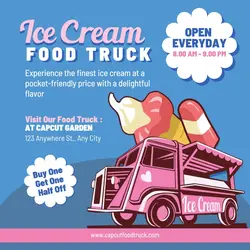 Food Truck Ice Cream Product Display Cute