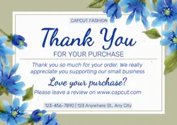 Non-marketing Personal Cards Thank You Watercolor