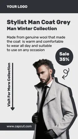 Fashion Stylist Man Coat Promotion Instagram Story