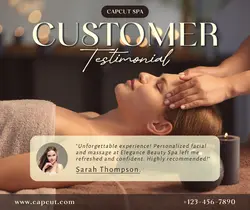Beauty and Personal care Spa Testimonial Facebook Post