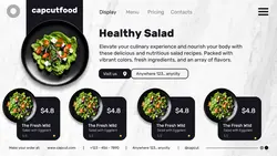 Salad Food Menu Display Simple Black White Design
