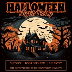 Halloween Night Party Invitation Instagram Post