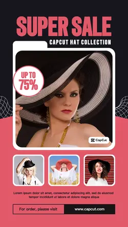 Supersale hat collection Fashion Industry Promotion instagram story