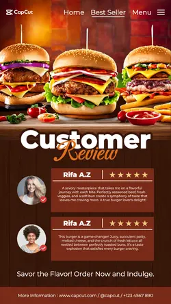 Customer Review Food Restaurant Social Media Story