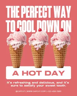 Pink Modern Ice Cream Promotion Instagram Post