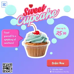 Food and brevery Sweet Cupcake Instagram Post