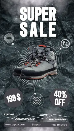 Mountain shoe discount promo for simple Instagram Stories