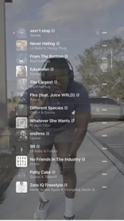 Music scroll effect