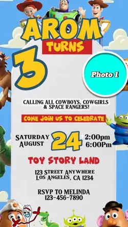 Toy Story invitation