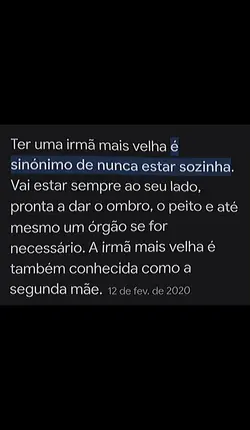irmã mais velha...
