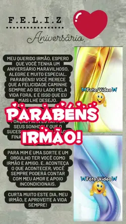 PARABÉNS IRMÃO
