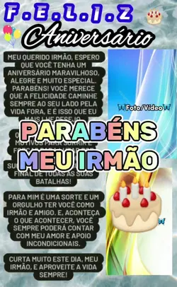 PARABÉNS MEU IRMÃO
