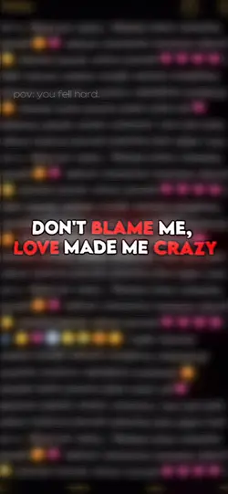 Dont blame me |