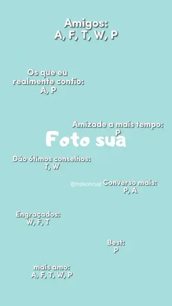 Iniciais dos amigos