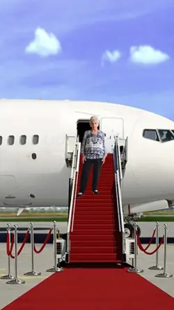 Chegando de avião 