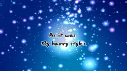 As it was song lyric