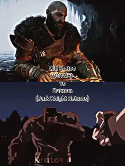 Old Kratos vs Batman