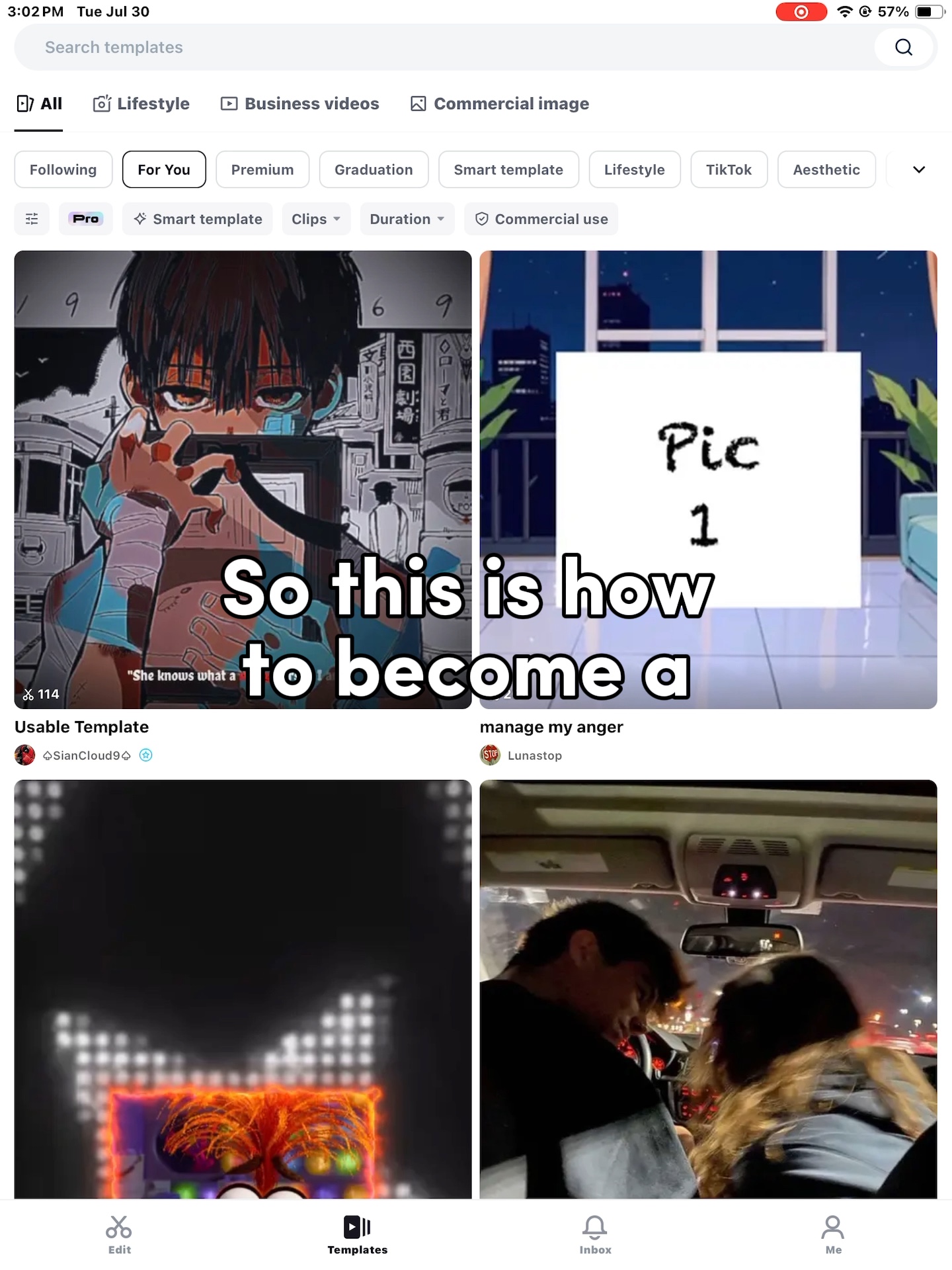 capcut template cover
