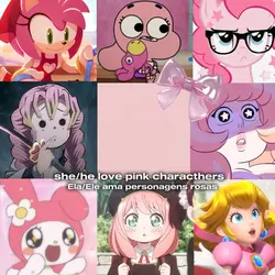 Personagens rosa
