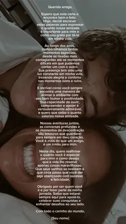 Carta aberta amigo