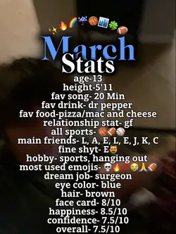march stats🔥