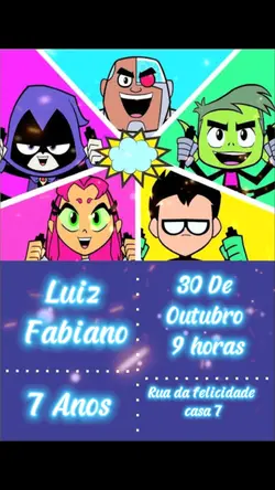Convite jovens titãs