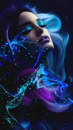 Efeito azul roxo e v