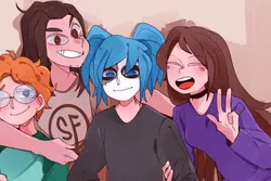 The crew singing