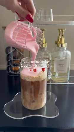 Valentine’s day iced white mocha