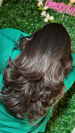 Butterfly cut hair