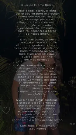 Carta aberta namorad