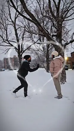 Couple dance in Snow