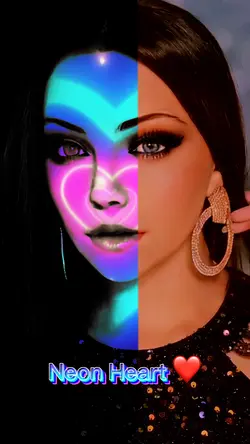 Neon heart effect