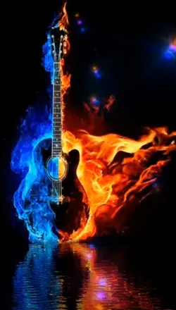 flaming guitar 