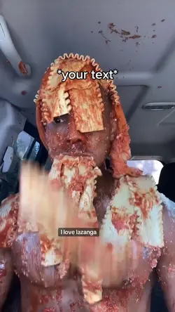 Eating lasagna 