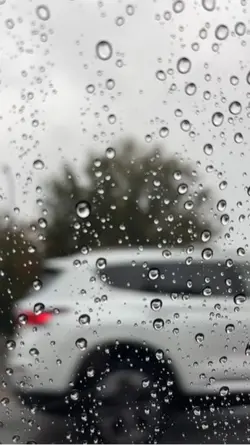 Raindrops on car win