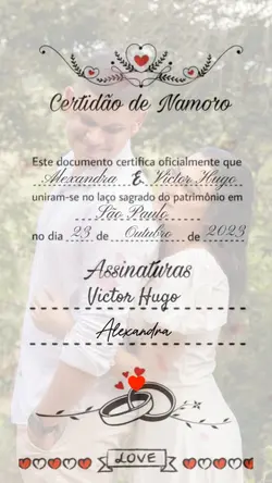 Certidão de namoro 